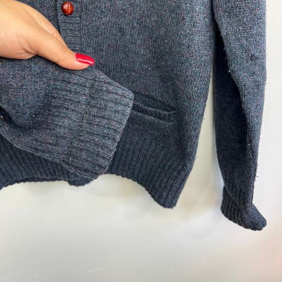 VTG Robert Bruce gray wool blend heathered button up cardigan sweater mens small - Picture 4 of 8